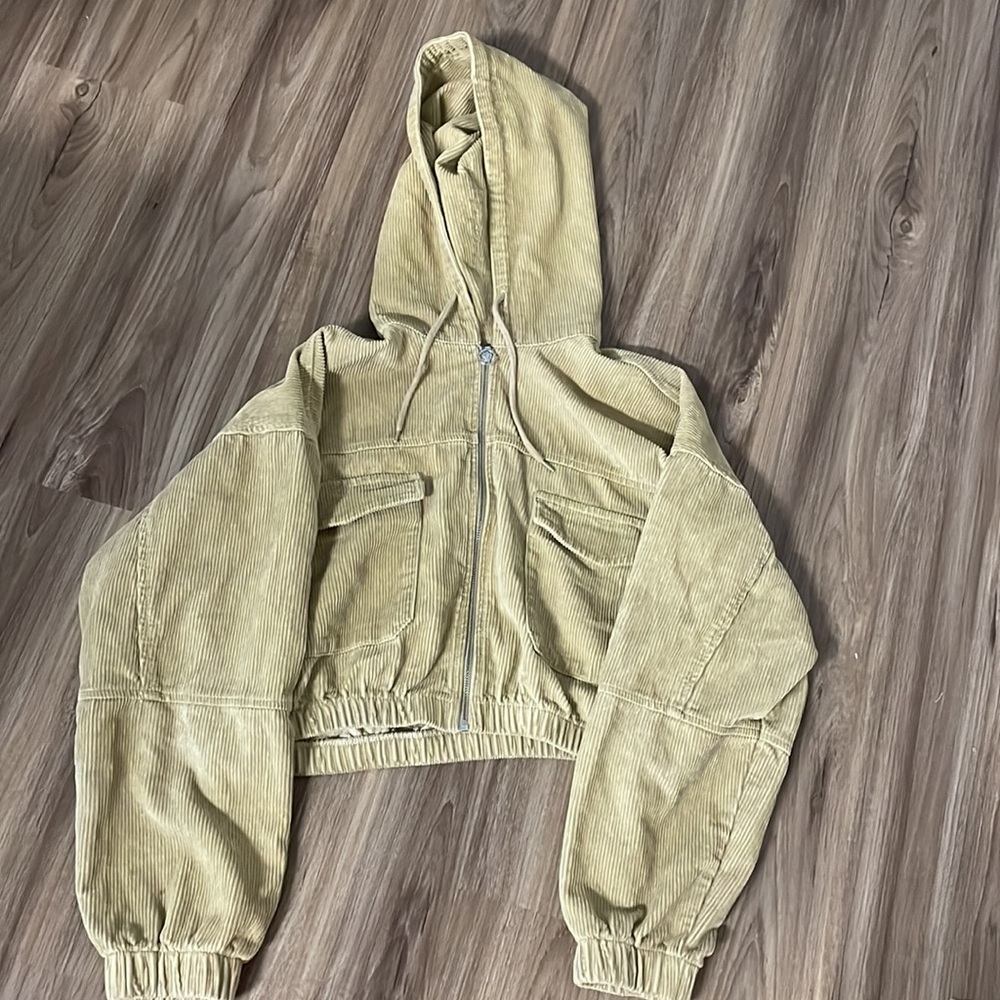 Urban Outfitters corduroy cropped zip up